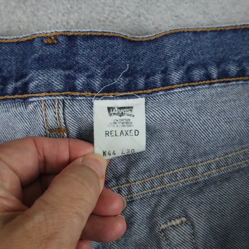 Vtg Levi's 540 Jeans Mens 44x30 Relaxed Fit Brown Tab 5-Pocket Cotton Denim Blue